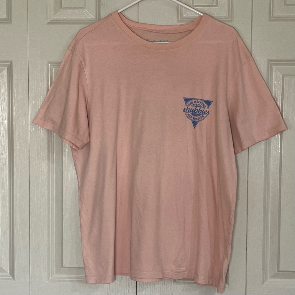 Chubbies Men's Pink The Weekend Has Arrived T-Shirt Size Large
